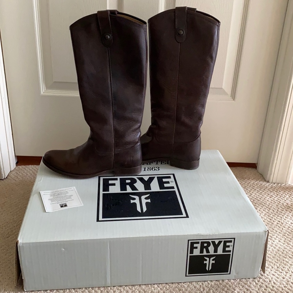 Frye Melissa Button Dark Brown Boot - image 1